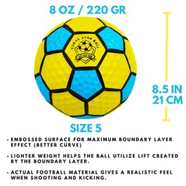 Safe Sport Gear Curve Star Swerve Star Soccer Ball - Super Curving Ball for Boys & Girls - Fun Soccer Gift for Kids
