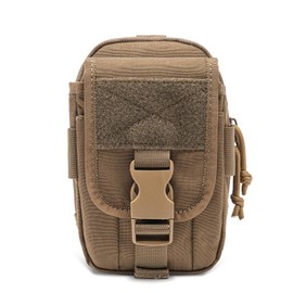 TSPRO Molle EDC Pouch, Tactical Admin Pouch for Belt, Multifunctional and Durable Organiser with Zip Bag for Smartphone, Torch & Pen (Khaki)