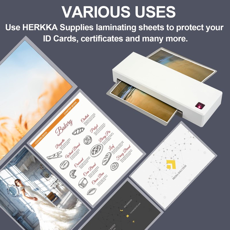 HERKKA 200 Pack Laminating Sheets, Holds 8.5 x 11 Inch