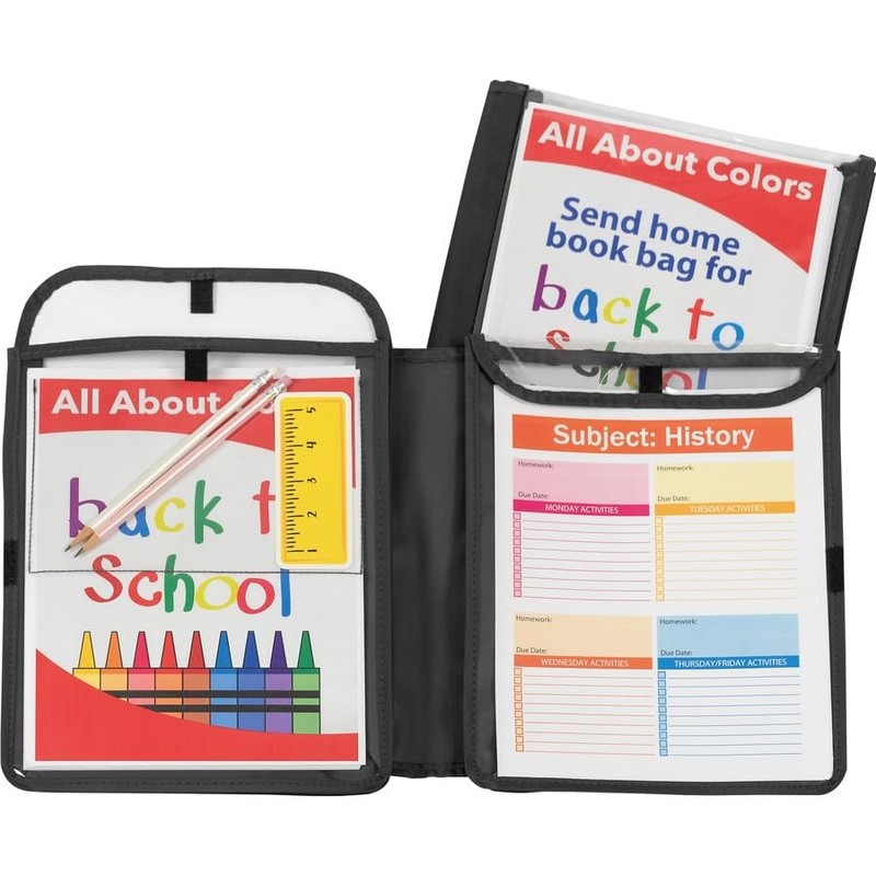 C-Line Homework Connector Folder, Black, 1/2" x 10 3/4" x