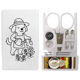 Azeeda 'Gardening Dog' Mini Travel Sewing Kit (SE00039285)