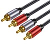 2RCA Cable Braided 3 FT: Hi-Fi Sound Double Layer Shielded