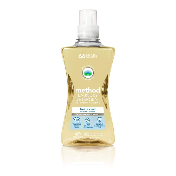 Method Concentrated Laundry Detergent, Free + Clear, 53.5 Fl Oz