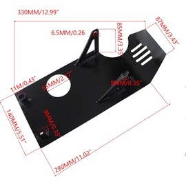 New Olym Aluminum Foot Start Engine Skid Plate for XR50 XR70 Lifan YX SSR110 125 Thumpstar Coolster Apollo Kymco GMX NXD Demonx TaoTaoDB17 50cc 70cc 90cc 110cc 125cc 140cc 150cc Pit Dirt Bike Black