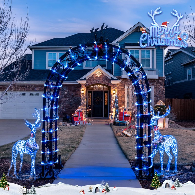 JMEXSUSS 2 Pack 100 LED Solar Rope Lights, IP65 Solar