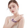 SSKHE Amethyst bracelet, natural amethyst crystal butterfly bracelet, 6.5-7 inches,