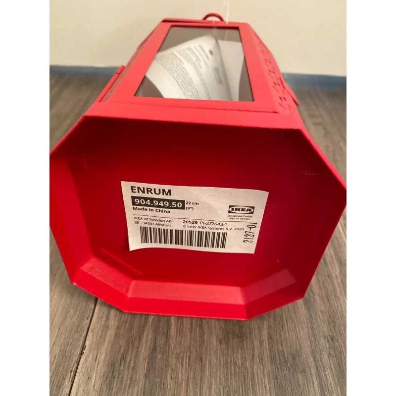 IKEA ENRUM Lantern For Tealight Indoor/outdoor Red 9" 904.949.50
