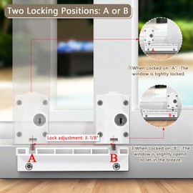 PILISPARK Patio Sliding Door Security Foot Lock Kick Lock with keyed, ABS,Fits on Top Rail-Childproof Patio Door Guardian-or Bottom Rail-Foot Operated-Keep Your Family Safe and Secure(1 Pack)