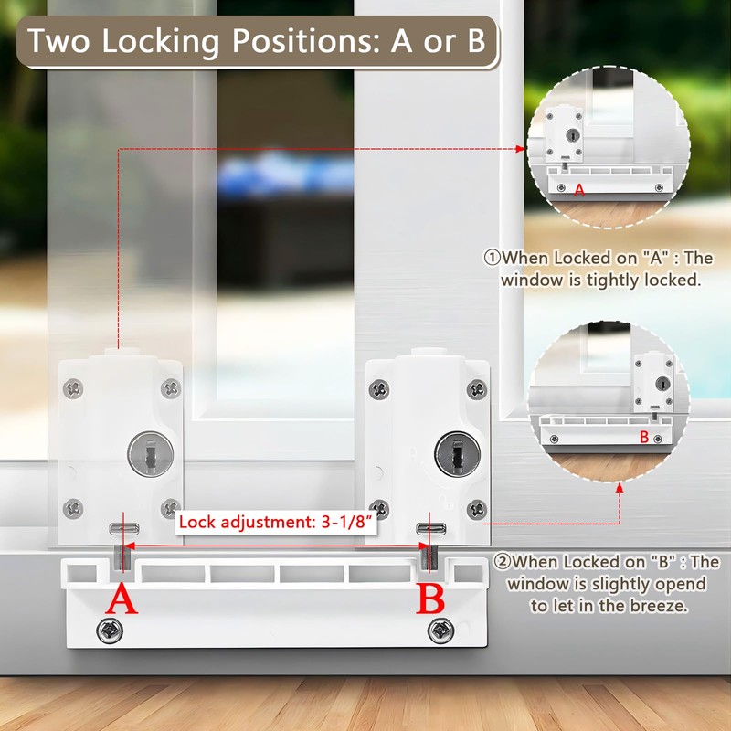 PILISPARK Patio Sliding Door Security Foot Lock Kick Lock with