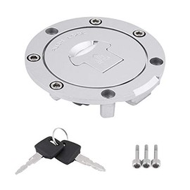 Qiilu Motorcycle Fuel Gas Cap, Tank Cover with Lock and 2 Keys Fit for CBR600RR 2003-2014 CBR600F4 F4i 2001 2002 2003 2004 2005 2006, Locking Fuel Cap