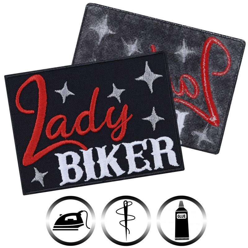 Lady Biker Sew-On Biker Girl Iron-On Patch Biker Patch Iron-On