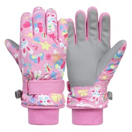 American Trends - Guantes de invierno para niños, impermeables, para niños, niñas, lindos guantes de esquí de nieve, guantes de snowboard a prueba de viento
