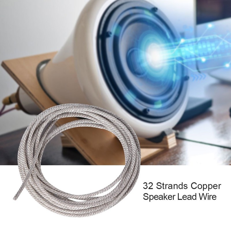 High Temperature Resistant Twisted Silver Wire, 32 Strands Speaker Wire