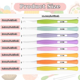 8 Pieces Crochet Hooks, Crochet Hooks Set with Colorful Ergonomic Handles, DIY Knitting Sewing Craft Tools 2.5mm, 3mm, 3.5mm, 4mm, 4.5mm, 5mm, 5.5mm, 6mm for Crochet Lovers