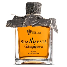Acetaia Bellei White Balsamic Vinegar – Italian Gourmet Vinegar Condiment, Sweet & Fruity Flavor, Cooked Grape Must & Wine Vinegar, Light Acidity, Sua Maestà Denso Bianco – 250ml