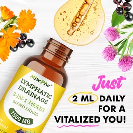 Miw Piw Lymphatic Drainage Drops Pack 2 - Herbal Cleanse Support with Echinacea, Dandelion, Burdock Root - Immunity & Circulation, Sugar Free, Natural Flavor, Non GMO