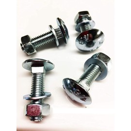 M12 x 75 Coach Bolts Carriage Bolts Cup Square Bolts BZP 4.8 Complete with Full Nuts & Form A Washers DIN 603 Pack of 4