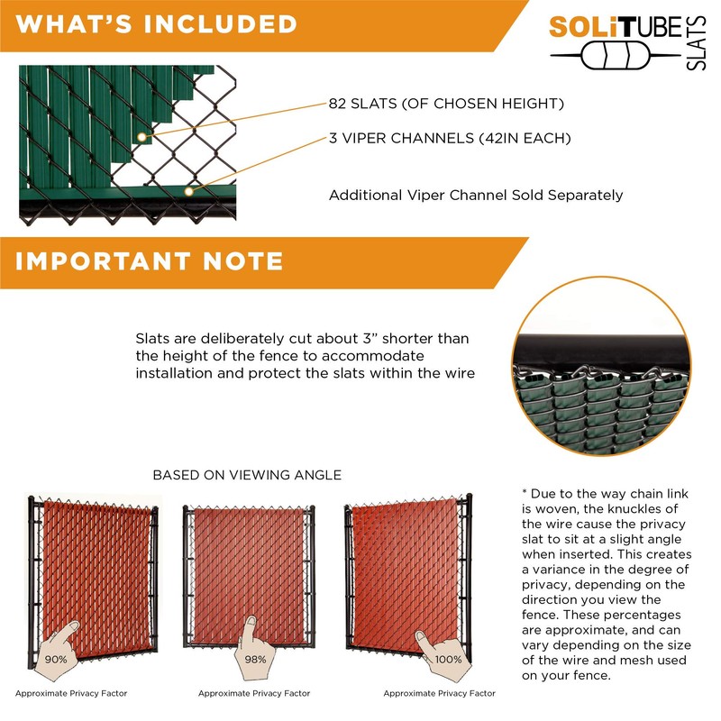 Made in America - SoliTube Slat Privacy Inserts for Chain-Link