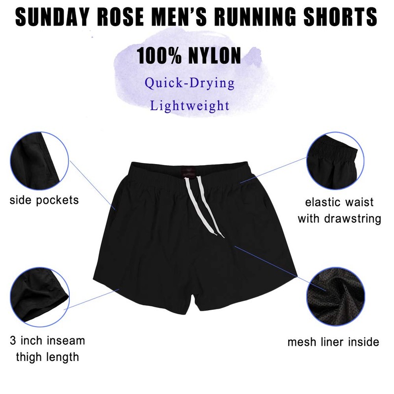 SUNDAY ROSE - Shorts de carrera para hombre, secado rápido,