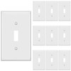 TAKETEK Toggle Light Switch Covers, Electric Light Switch Plates, Single Switch Plate Covers, Electrical Lightswitch cover plate, Wall Plates for Light Switches, Standard Size 1 Gang, White, 10 Pack