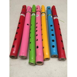 Classica Flauta De Carrizo De Colores 100% Mexicana