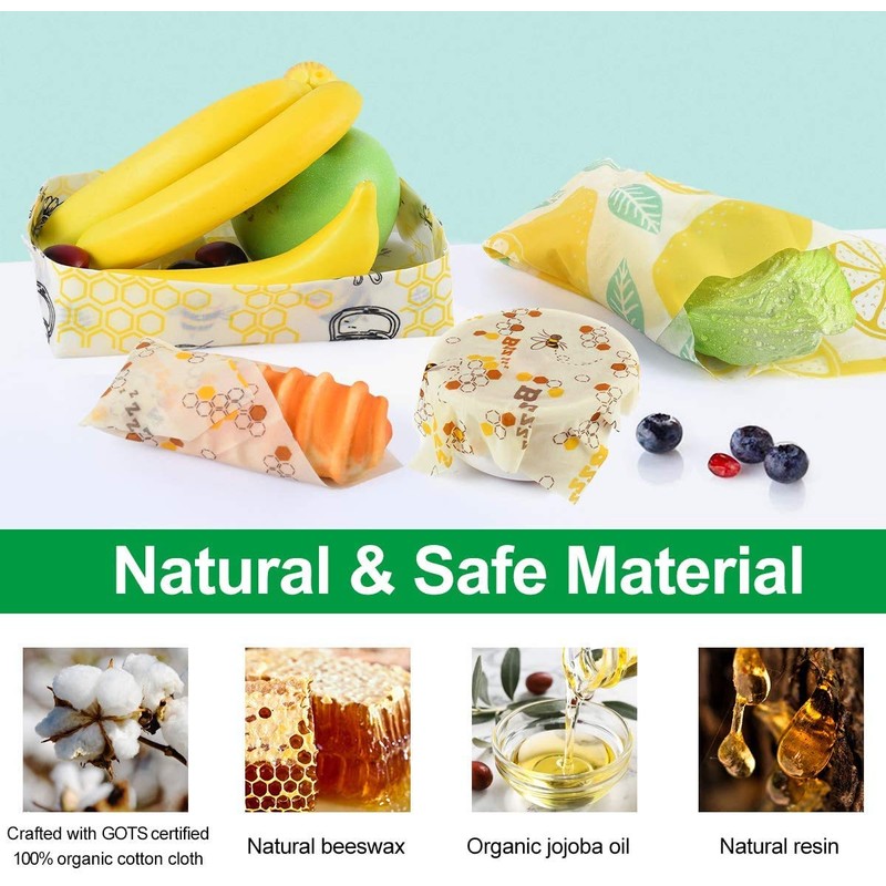 StyleC Beeswax Set of 3 Reusable Biodegradable Plastic Alternatives Storage