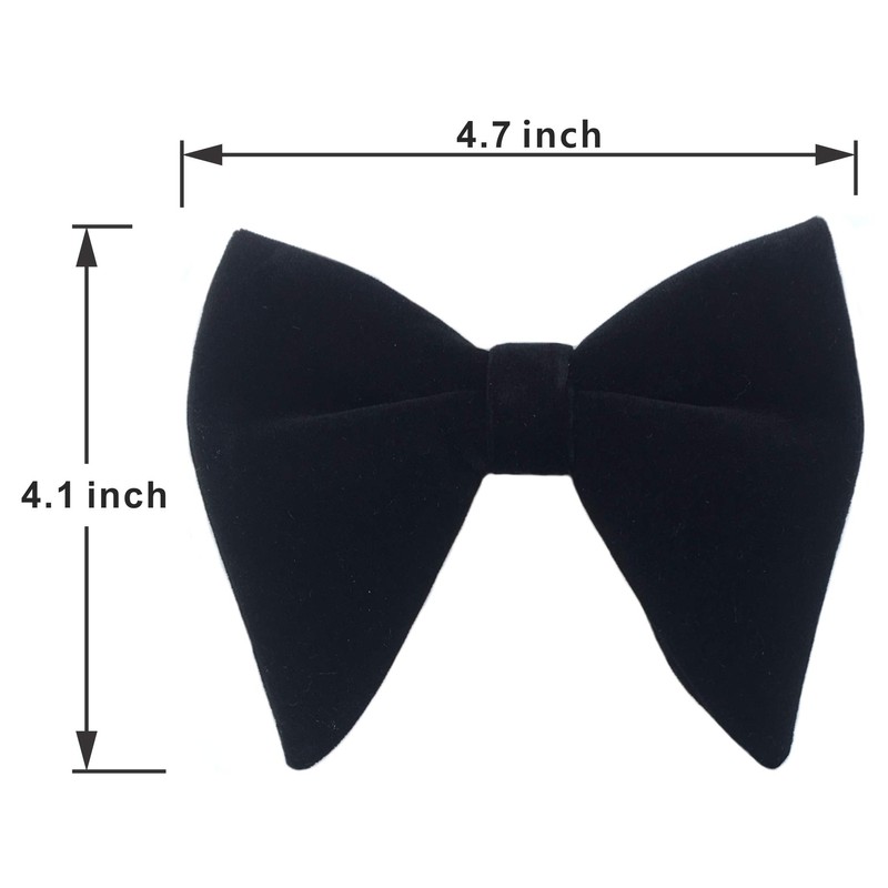 Justar Men's Velvet Bow Ties Pre-Tied Oversized Bowtie Formal Tuxedo