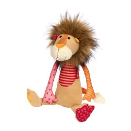 SIGIKID 42844 Soft Toy Lion Patchwork Sweety Cuddly Toy for Playing and Cuddling Soft Material Mix for Babies and Children, Boys and Girls from 0 Months to 8 Years Multicoloured / Lion 32 cm