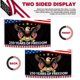 3Ply 250 Years of Freedom Flag 1776-2026 Eagle Flag 250 Merchandise Decorations We The People Flags for Outside 3x5 Double Sided