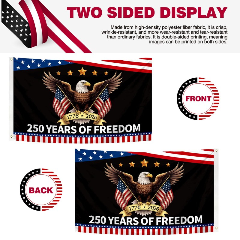 3Ply 250 Years of Freedom Flag 1776-2026 Eagle Flag 250
