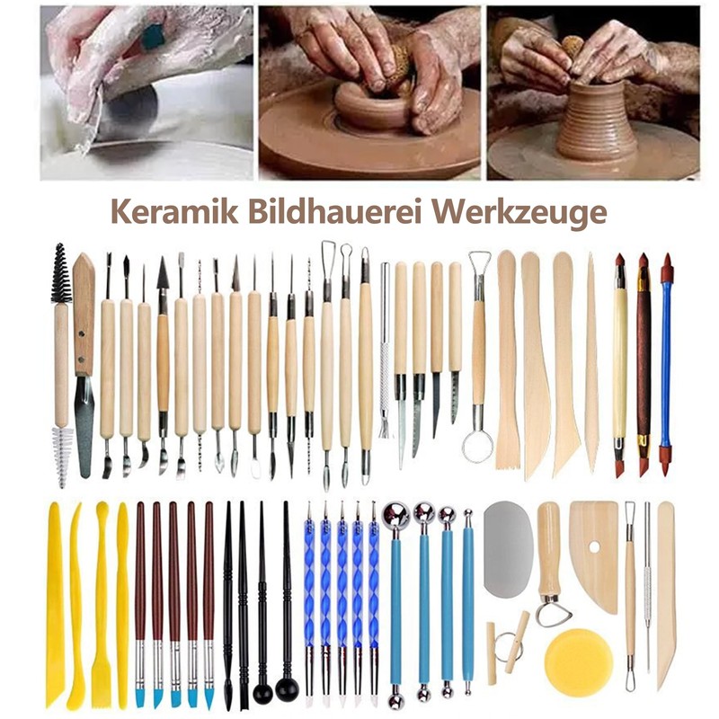 61-Piece Modelling Tool Set: Pottery Tool Clay Tool Set with