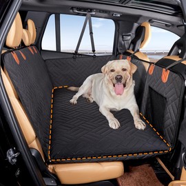 YJGF Dog Mat for Back Seat Extender for Dogs,Dog Bed for Car,Hard Bottom Car Seat Cover for Dogs,Pet Cover for Hammock for Car (Black, for car Back seat Extender)