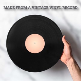 Oz Vinyl Record Wall Clock with Multicolor Backlight, Black