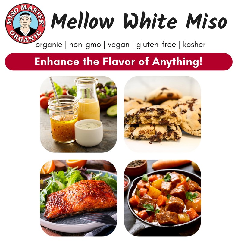 Miso Master Organic Mellow White Miso, Gluten-Free, Organic, Non-GMO, Vegan,