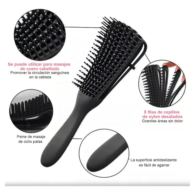 15pz Peine De Masaje De Pulpo Adecuado Para Cabello Rizad