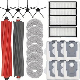 Yitexiang Replacement Parts Compatible with Roborock qrevo Maxv/qrevo S/qrevo Pro /P10 Pro Robot Vacuum Cleaner, 2 Rolling Brushes,4 HEPA Filters,6 Dust Bags,6 Mop Pads,4 Side Brushes