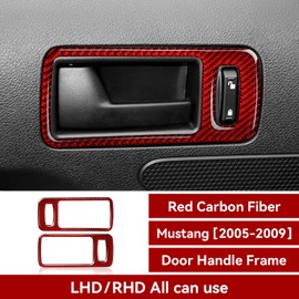 Carbon Fiber Accessories Car Door Handle Trim Sticker Cover for Ford Mustang GT Shelby 2005 2006 2007 2008 2009