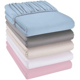 Children's Fitted Sheet 70 x 140 cm Blue 100% Organic Cotton Breathable Easy Care Cuddly Soft GOTS Certified