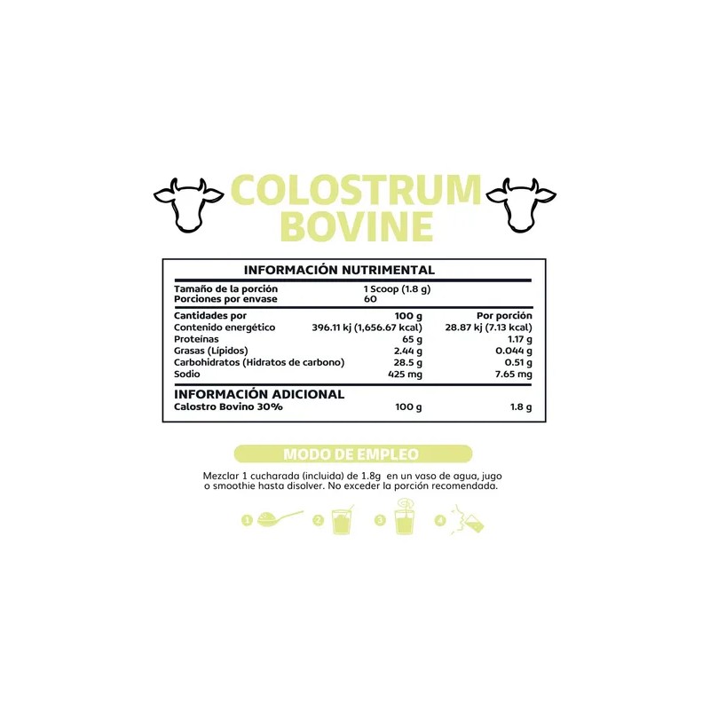 Beyond Vitamins Calostro Bovino Certificado Grass Fed Libre Pastoreo 1800