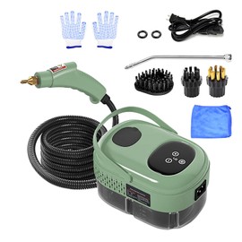 Begino 2500W Handheld Steam Cleaner, High Pressure Steamer with Smart Touch Screen, Portable Steam Cleaner for Home Use, Steam Cleaner for Furniture,Car,Kitchen, Bathroom(Green)