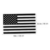 Sosoport 1pc American Flag Garden Banner Decoration Black White Stripe