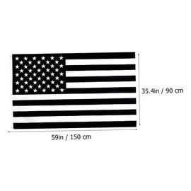 Sosoport 1pc American Flag Garden Banner Decoration Black White Stripe Polyester Outdoor/indoor Courtyard Flag