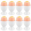 BAIFULAI Set of 8 Plastic Egg Cups, White Egg Cup