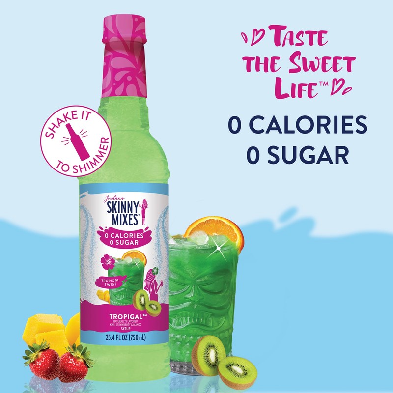 Jordan's Skinny Mixes Sugar Free Syrup, Tropigal Flavor, Tropical Fruit
