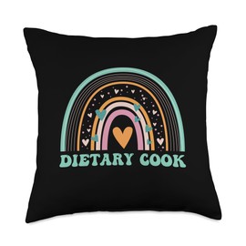 Cute dietary aide cook job Week Appreciation Day Chef Appreciation Week Dietary Cook Aide Woman Throw Pillow, 18x18, Multicolor
