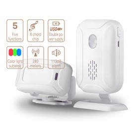 USUPERINK Door Sensor Alarm, Entry Alert Chime for Business, Door Motion Sensor Chime with LED Light, Adjustable Volume, Loud Speaker Alert, for Store, Office, Garage Security,Only Receiver