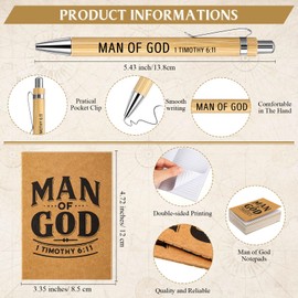 Chiisong 25 Set Man of God Gifts Include 25 Christian Mini Compass, 25 Religious Notebooks, 25 Bamboo Ballpoint Pens for Father's Day Pastors Church Nautical Travel Party Favors (Black)