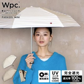 [2025] Wpc. 801-15367-102 Parasol Blackout Heart Embroidered Border Mini Off <100% Light Shading Ratio / 100% UV Reduction / UPF 50+ / Thermal Blocking/Rain / Sun / Rain / Sun / Rain / Folding