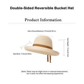 Starblazia Strohhut Damen Sommer UV-Schutz Sonnenschutz Hut UPF 50+ Strandhut Faltbar Damen mit Breite Krempe,Beige+Braun Band