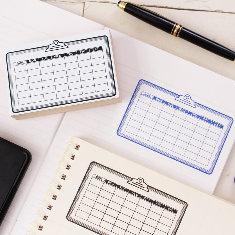 Stamp Calendar, Stylish, Monthly Schedule, Notebook, Gift, Diary, Recording, Hanko,